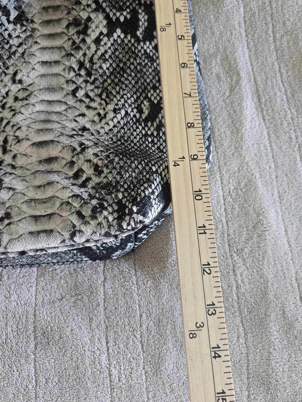 Snake-Print Tote with Multicolor Accent Stripes